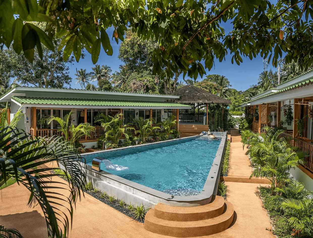 Garden Pool Area at JOY Beach Villas